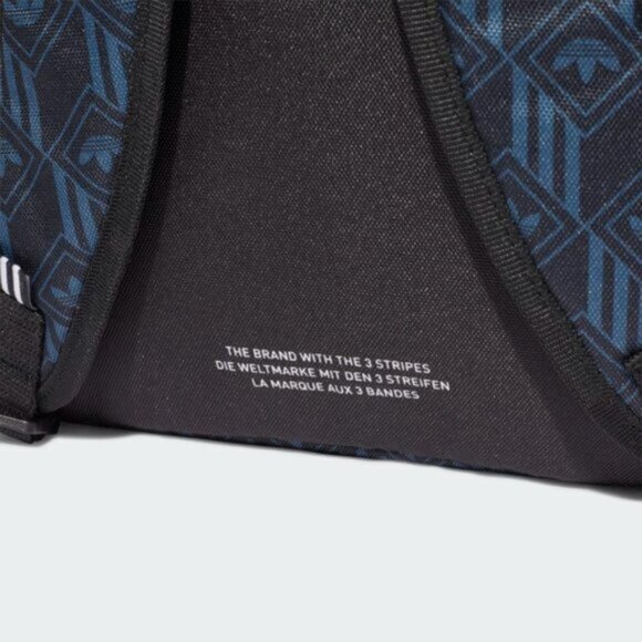 Adidas Black & Blue Monogram Laptop Backpack Book Bag Padded Adjustable Straps - Picture 9 of 12